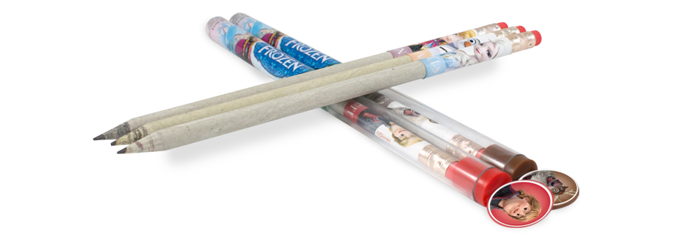 Disney Frozen Smencils are made from 100% recycled newspapers