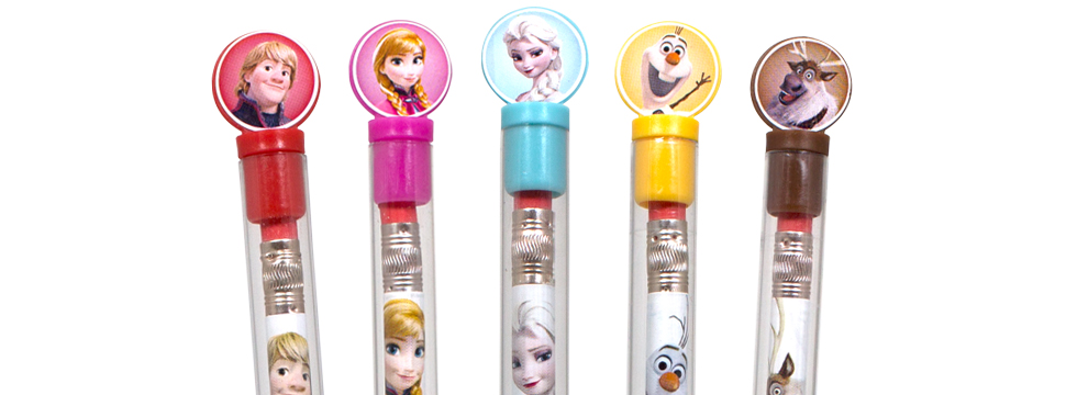 Each Disney Frozen Smencil comes with a collectible top cap